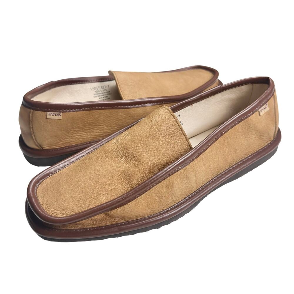 L.B. Evans | Men | Genuine Deerskin Extra Wide Moccasin Slippers | 12 EEE